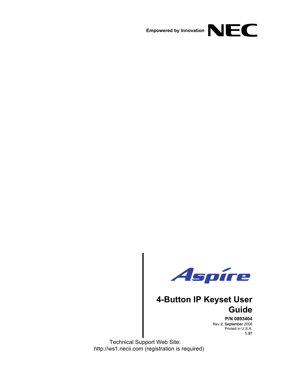 Aspire 4-Button IP Keyset