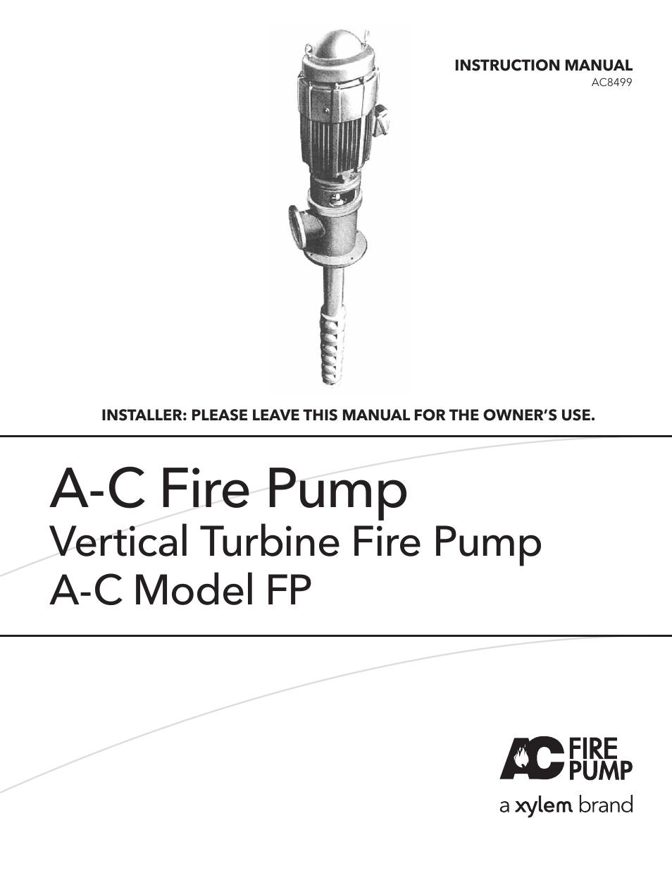 A-C Fire Pump – Vertical Turbine Fire Pump AC8499