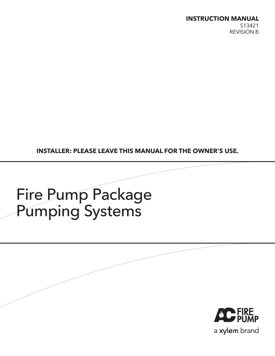 Fire Pump Package Pumping Systems S13421 REV.B