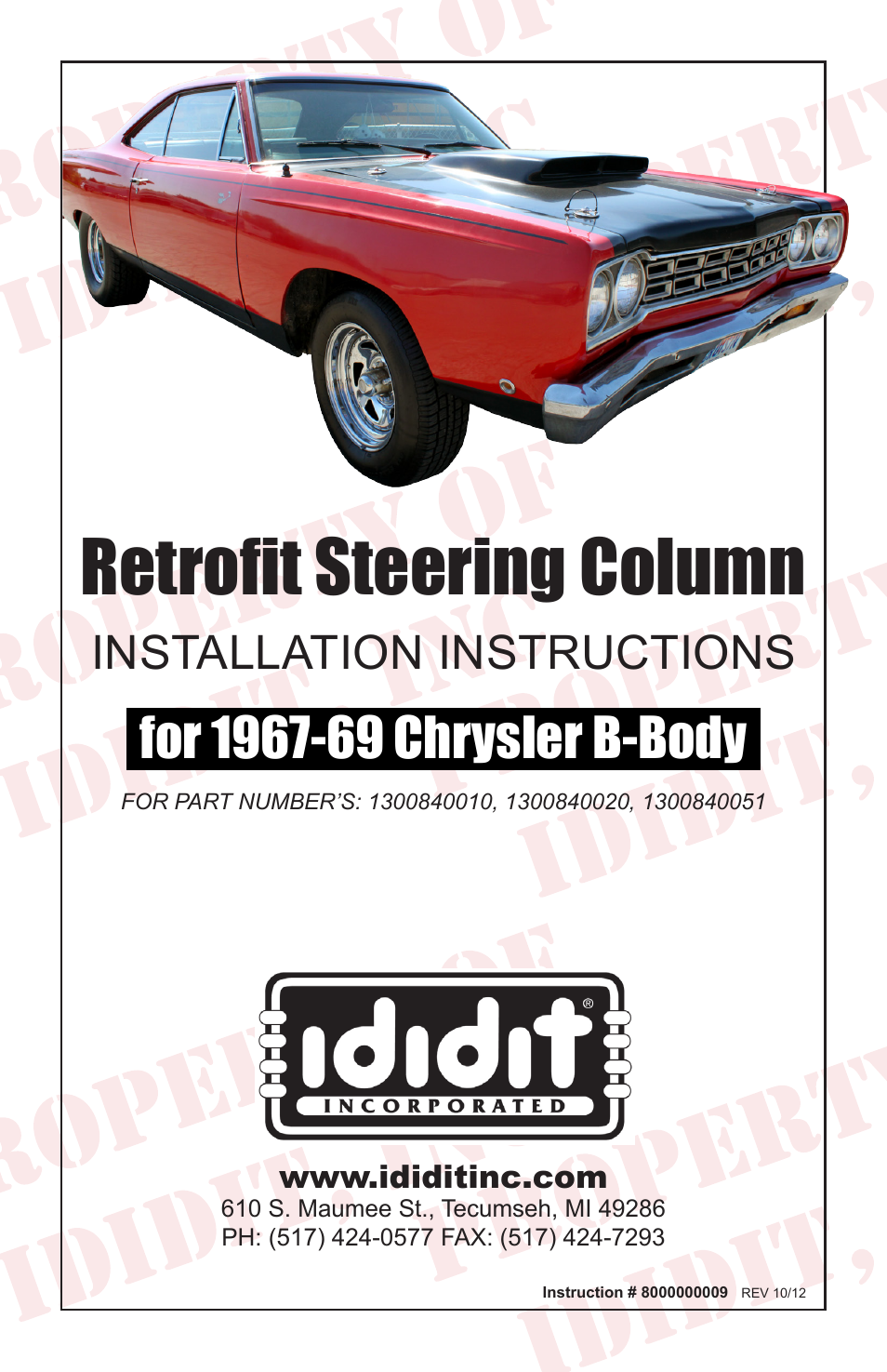 Retrofit Steering Column: 1967-69 Chrysler B-Body