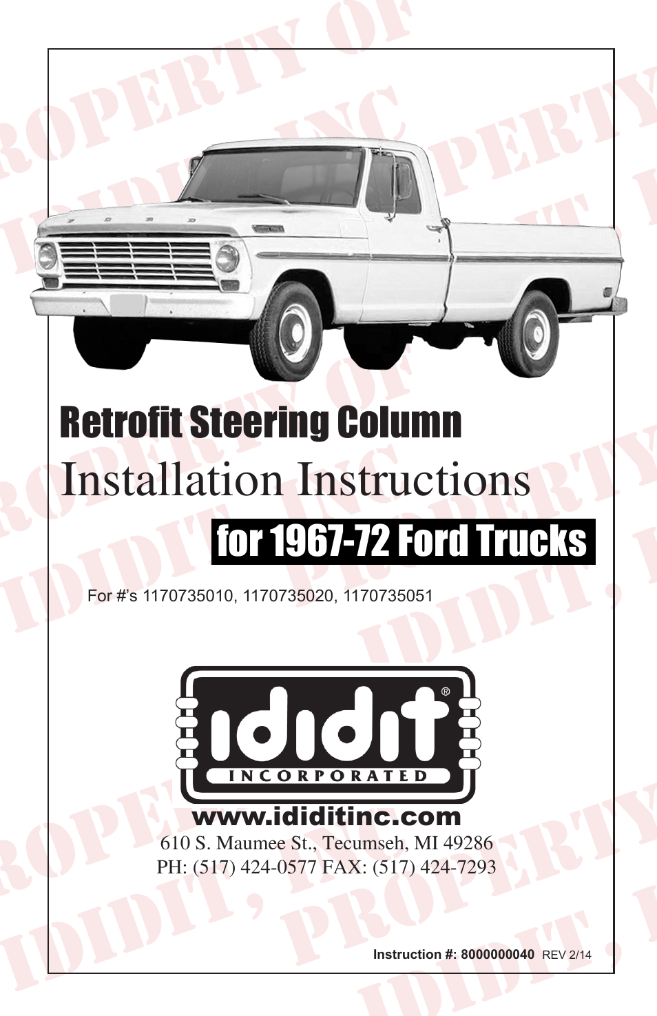 Retrofit Steering Column: 1967-72 Ford Truck