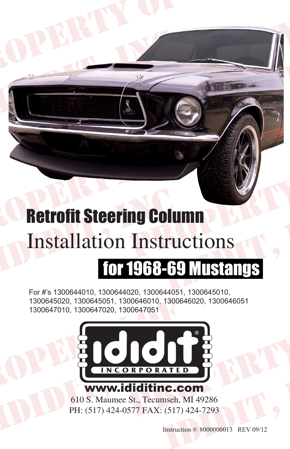 Retrofit Steering Column: 1968-69 Mustang