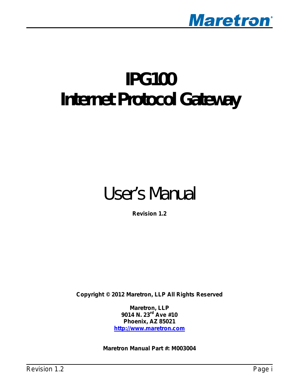INTERNET PROTOCOL GATEWAY IPG100