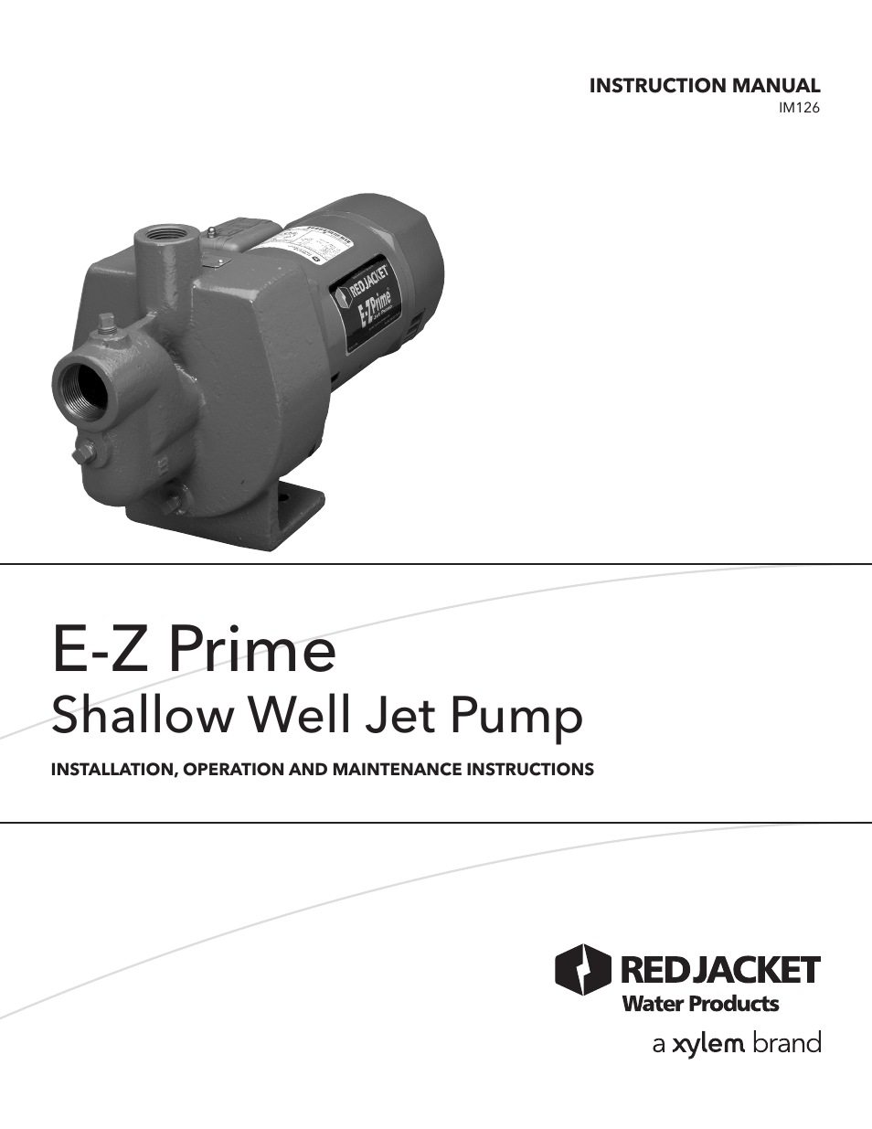 IM126R02 E-Z Prime Jet Pump Shallow Well Jet Pump
