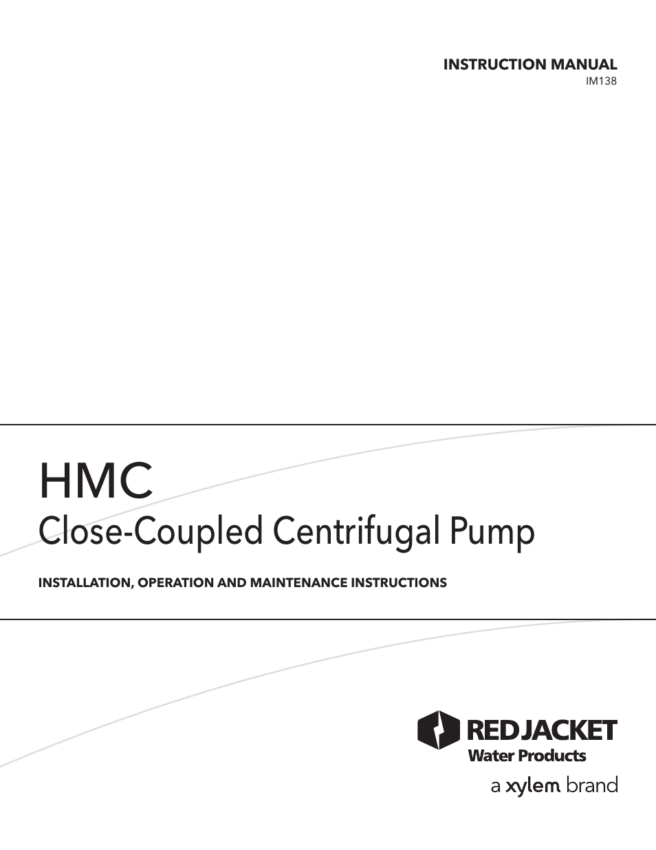 IM138 R01 HMC Close-Coupled Centrifugal Pump