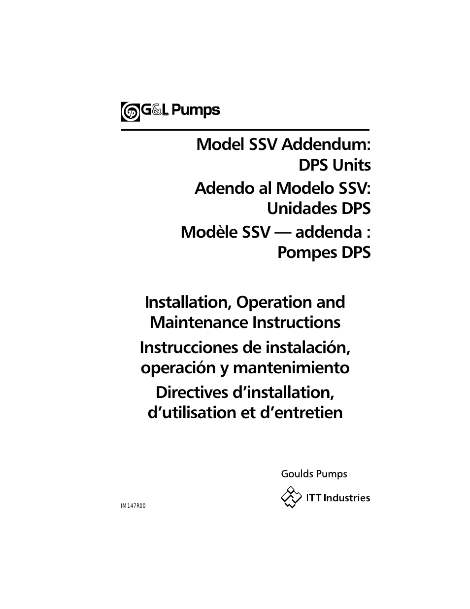 IM147 Model SSV Addendum: DPS Units