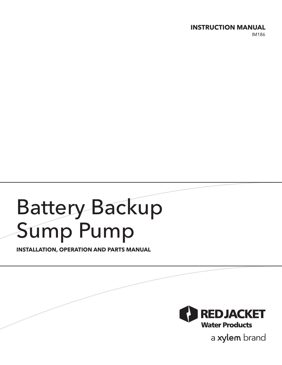 IM186R03 Battery Backup Sump Pump