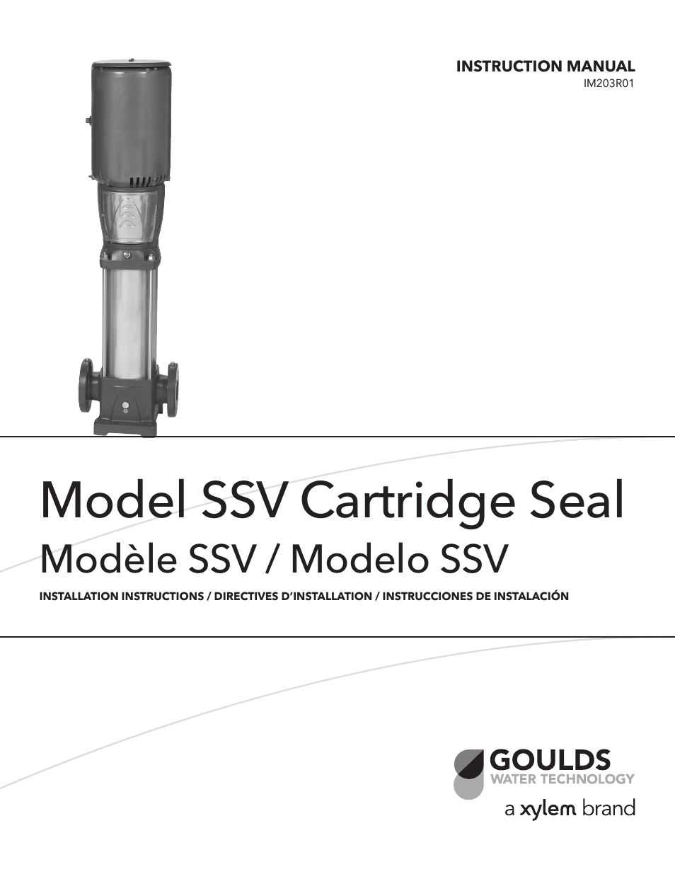IM203 R01 Model SSV Cartridge Seal