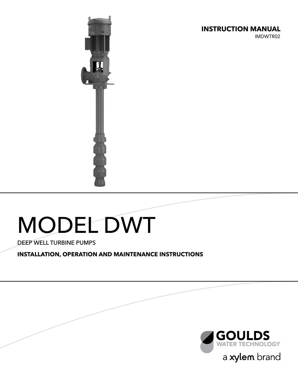 IMDWT R02 Model DWT Deep Well Turbine Pumps