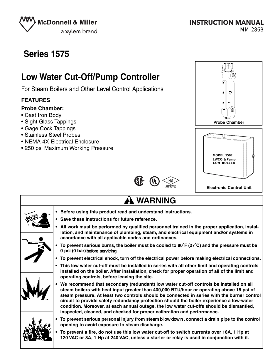 MM 286B Series 1575 – Low Water Cut-Off/Pump Controller