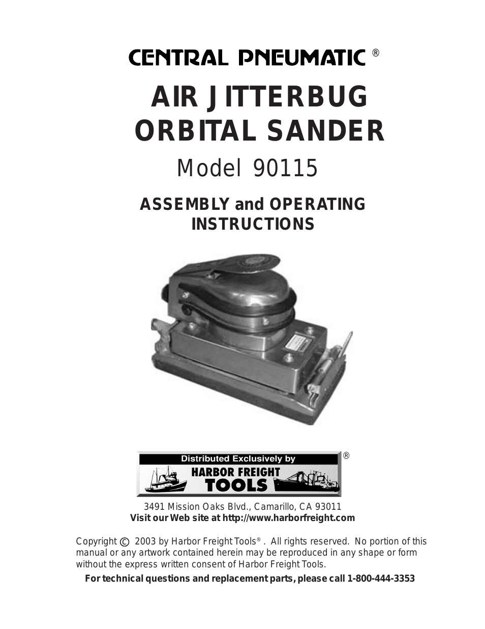 Air Jitterbug Orbital Sander 90115