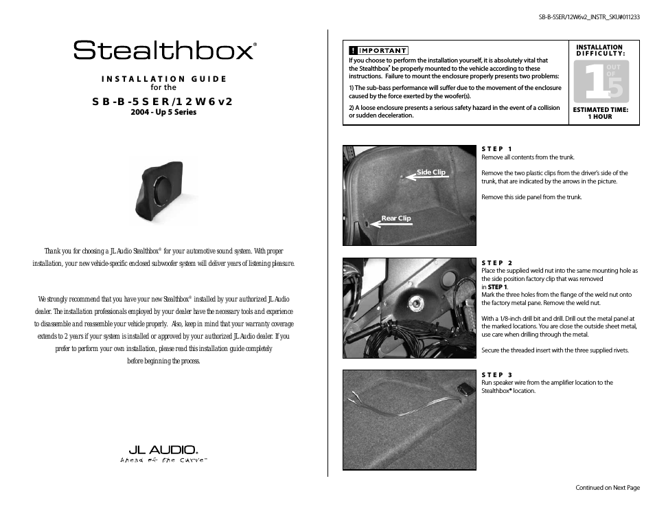 Stealthbox SB-B-5SER/12W6v2