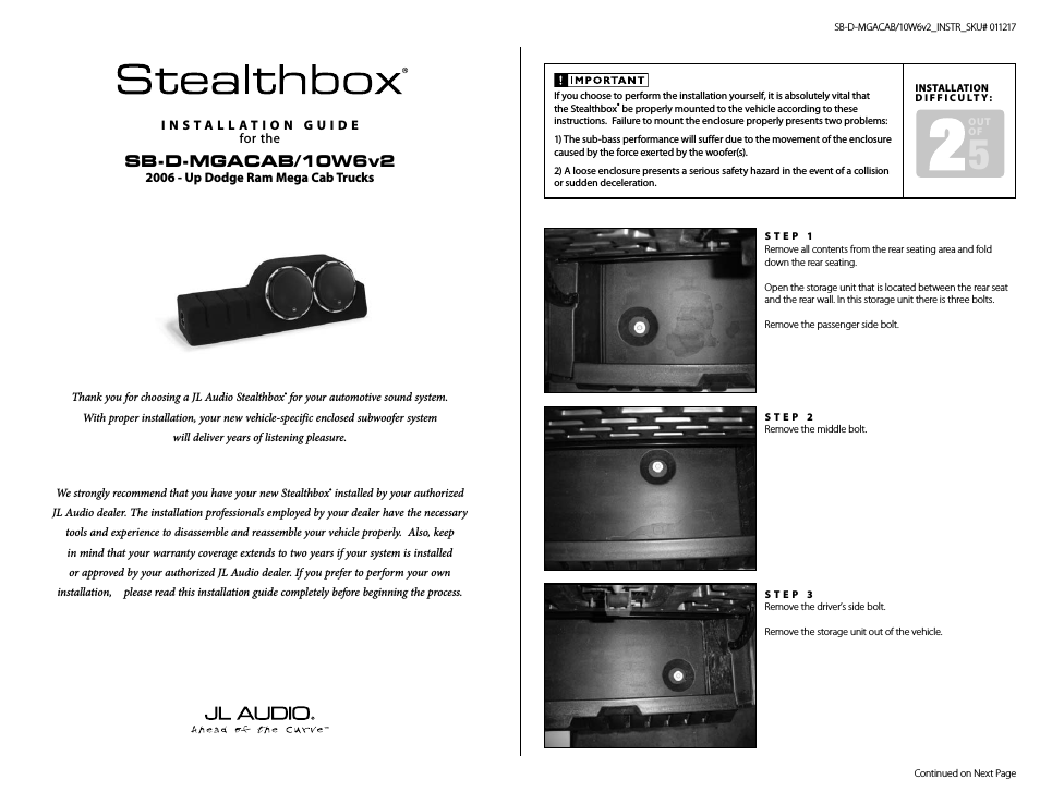 Stealthbox SB-D-MGACAB/10W6v2
