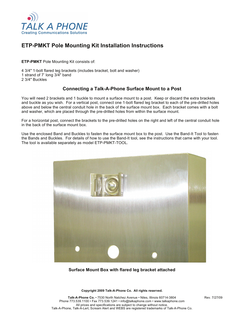 ETP-PMKT Pole Mounting Kit