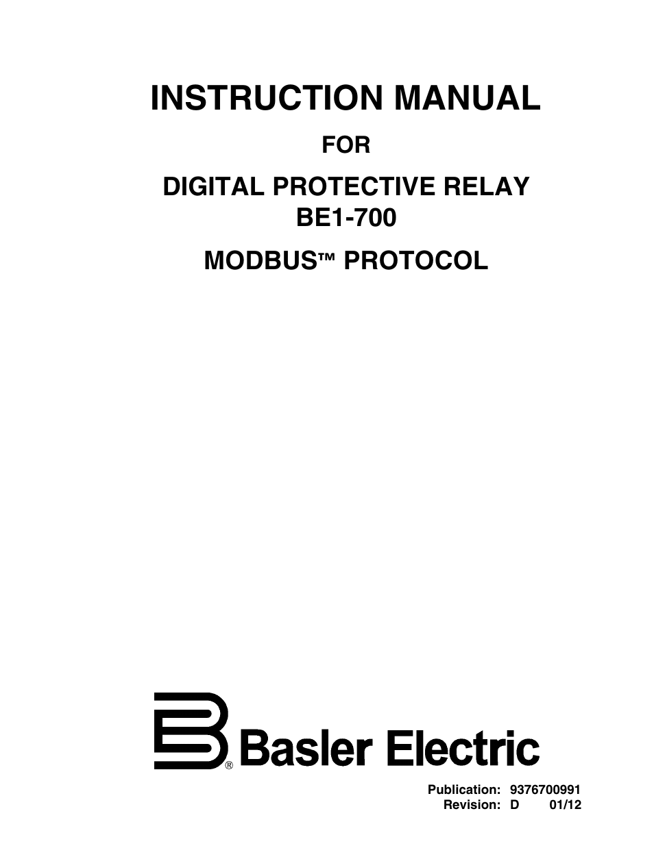 BE1-700 Modbus Protocol