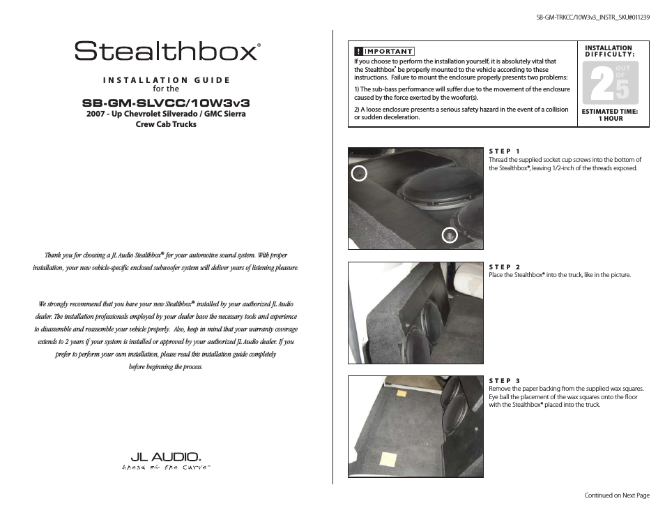 Stealthbox SB-GM-SLVCC/10W3v3/GA2