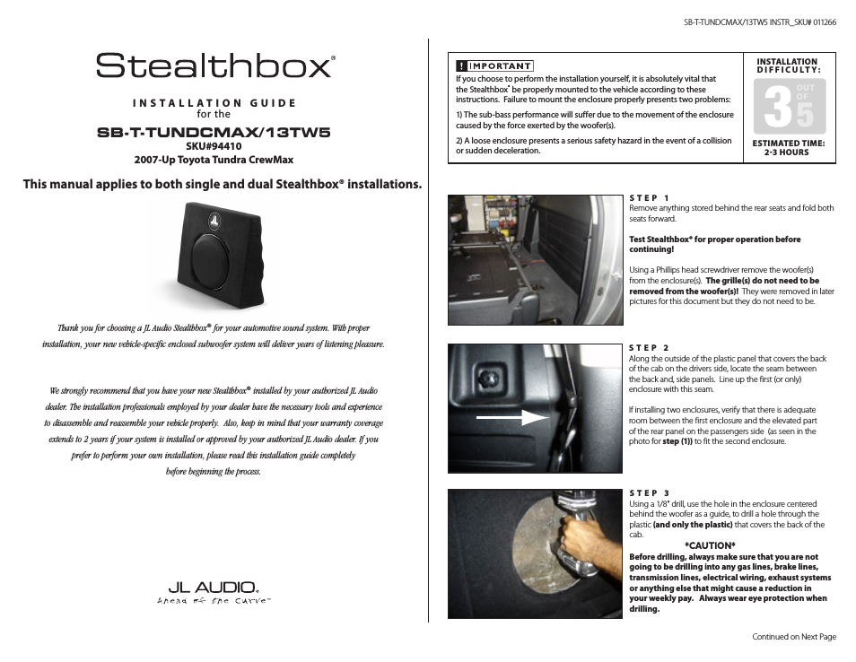 Stealthbox SB-T-TDCMAX/13TW5