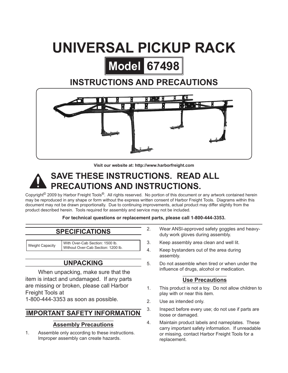 Universal Pickup Rack 67498