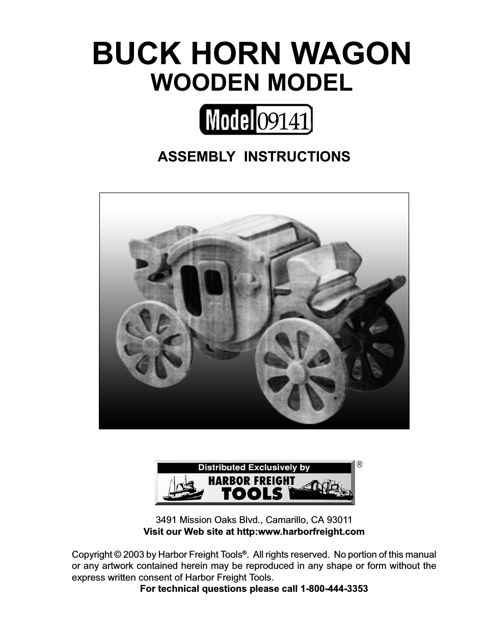 Buck Horn Wagon Wooden Model 9141