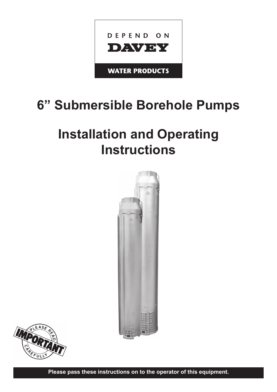 6 Submersible Borehole Pumps