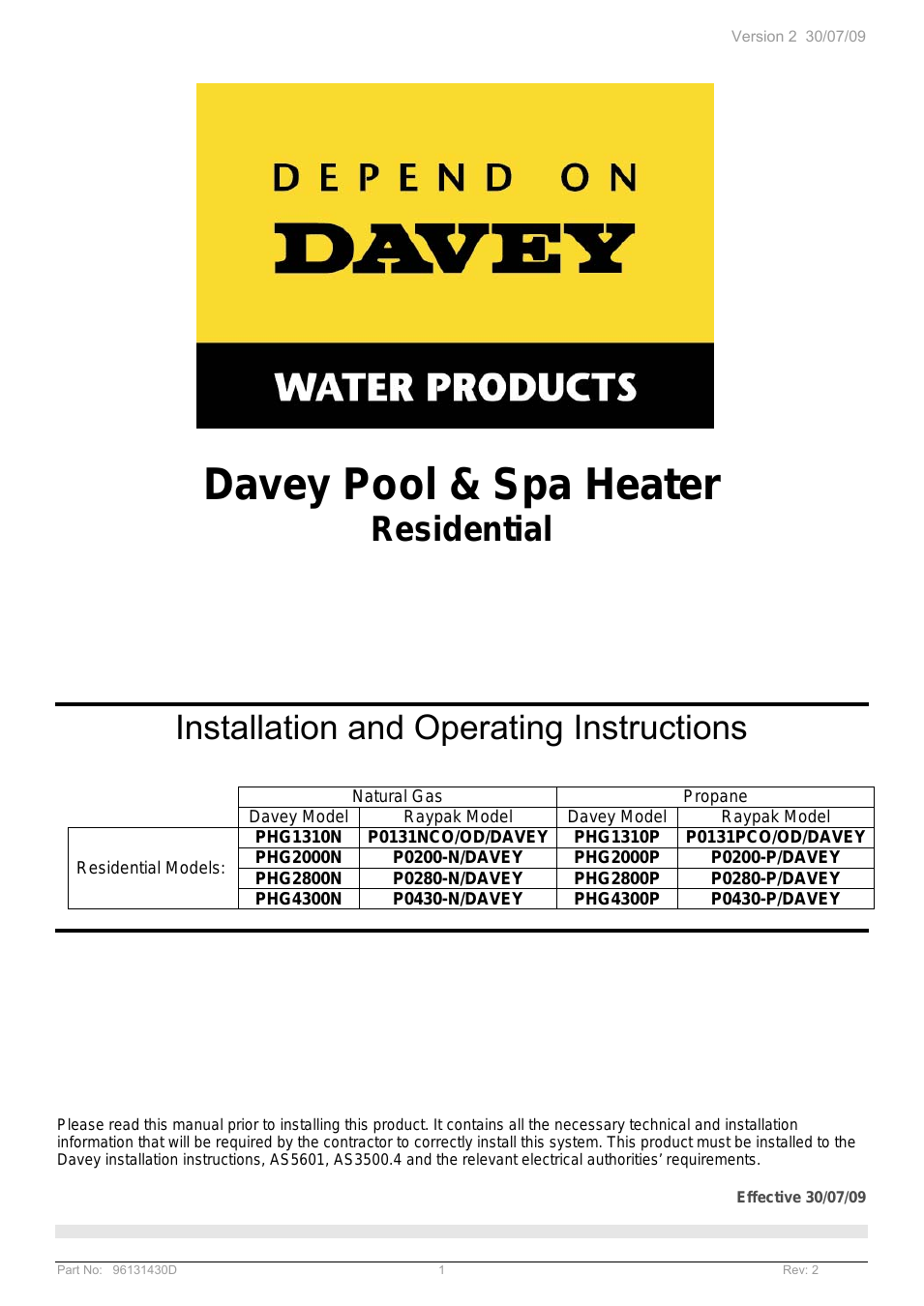 POOL AND SPA GAS HEATERS
