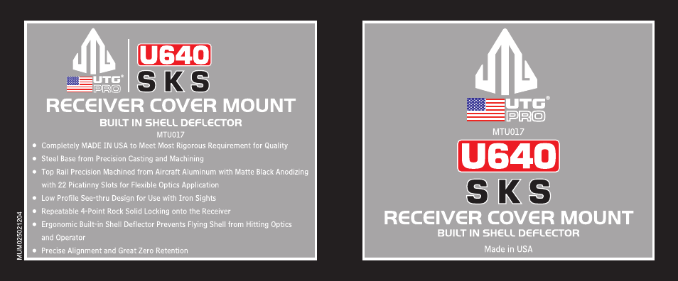 PRO SKS Receiver Cover Mount w/22 Slots, Shell Deflector (MTU017)