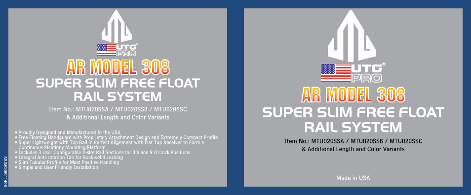 PRO US 13 Super Slim Free Float Rail for LR-308 Low-pro (MTU020SSC)