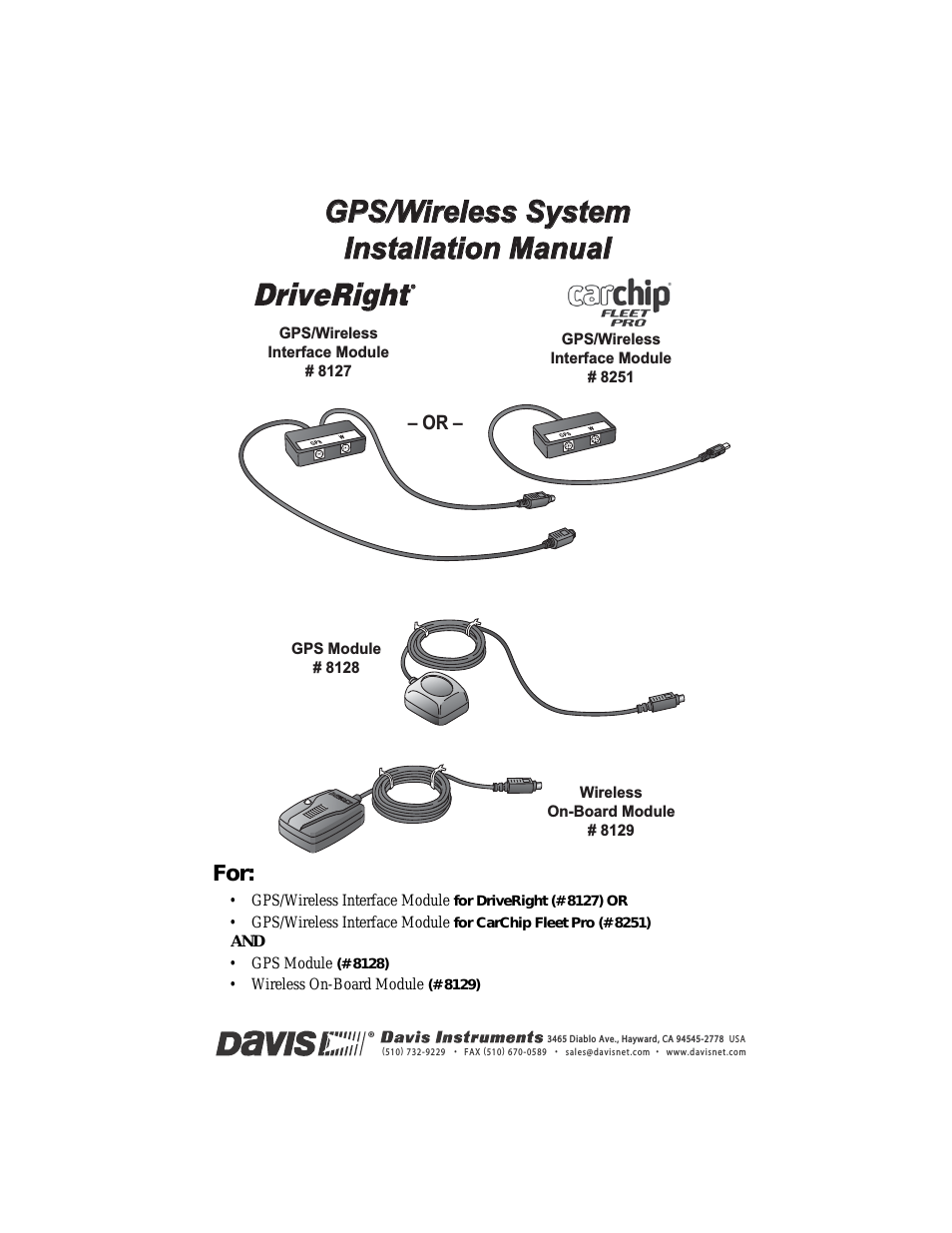 DriveRight 600E GPS Wireless Interface Module Manual (8127, 28, 29, 8251)