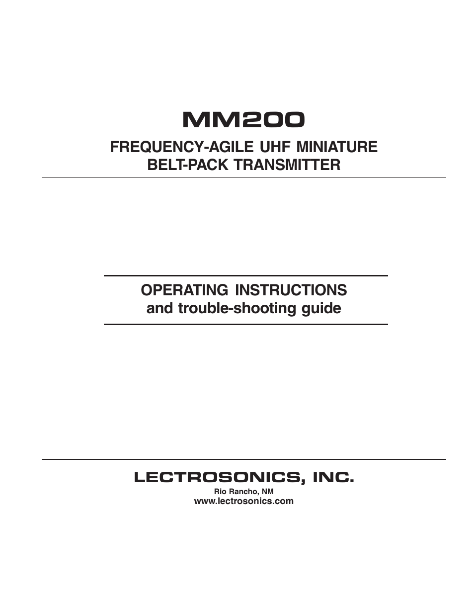MM200 - Manual