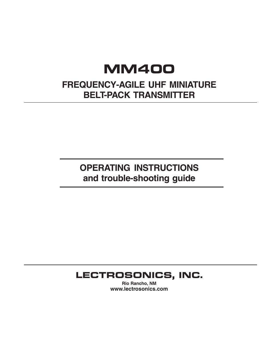 MM400 - Manual