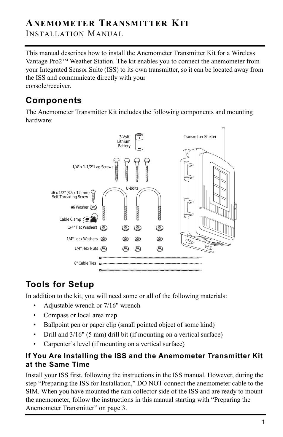 Anemometer Transmitter Kit