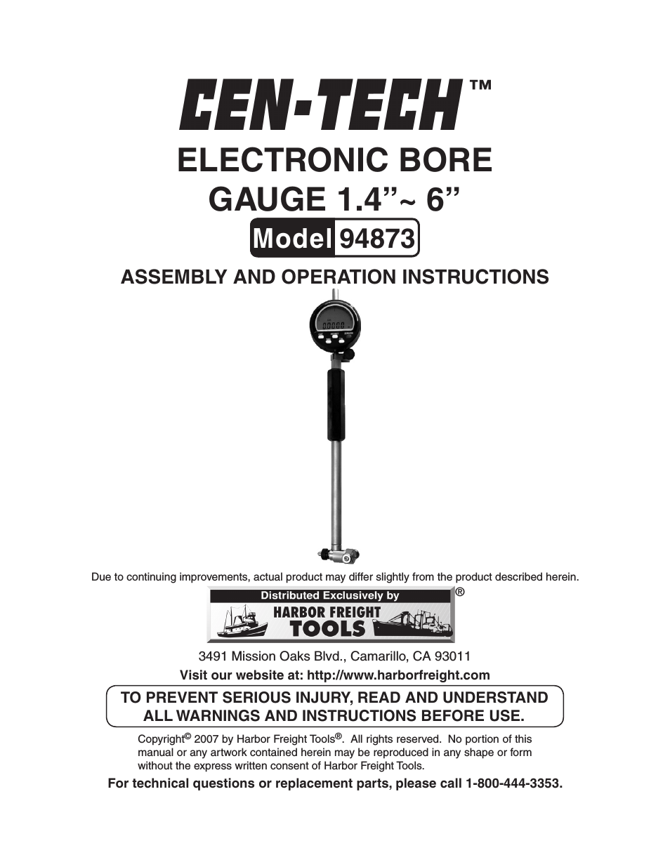 ELECTRONIC BORE GAUGE 94873