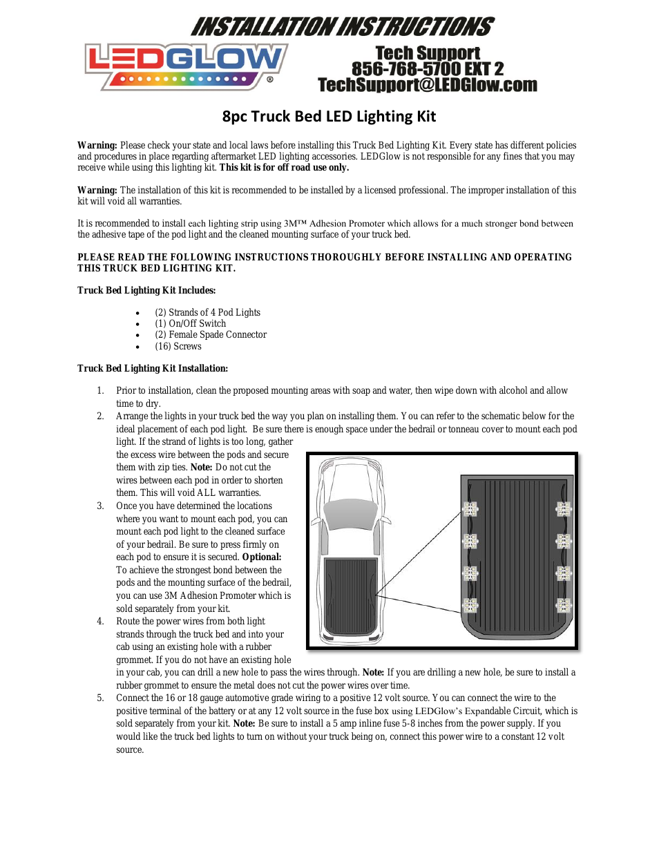 8pc Truck Bed Lighting Kit