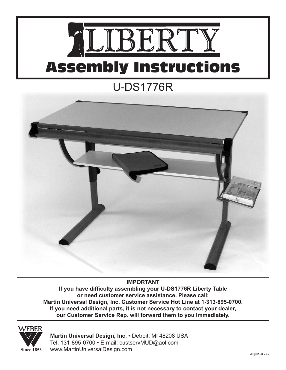U-DS1776R - Liberty Drawing Table