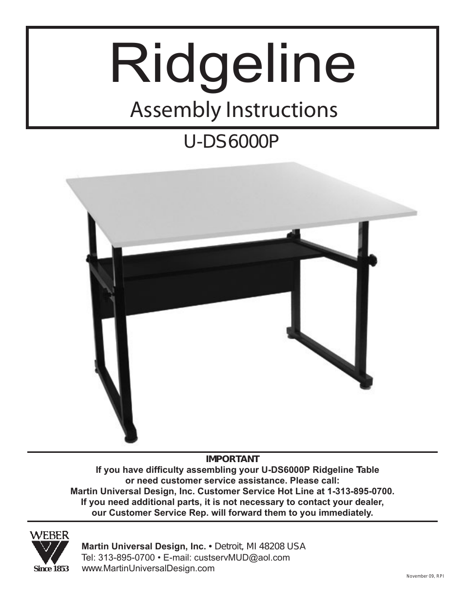 U-DS6000P Ridgeline Table
