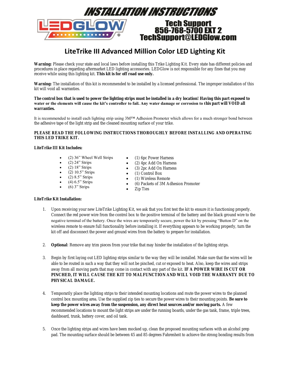 LiteTrike III Advanced Million Color LED Lighting Kit