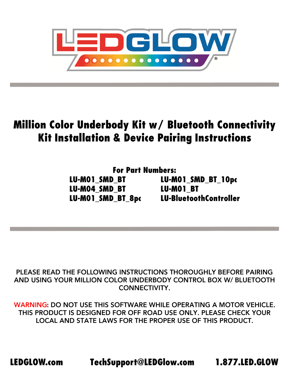 Million Color SMD LED Underbody Lighting Kit with Bluetooth Connectivity