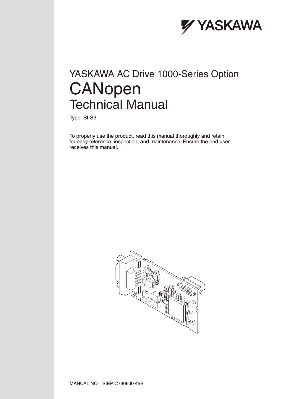 1000 Series Drive Option - CANopen Technical Manual