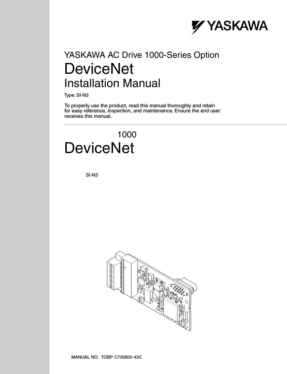 1000 Series Drive Option - DeviceNet Installation