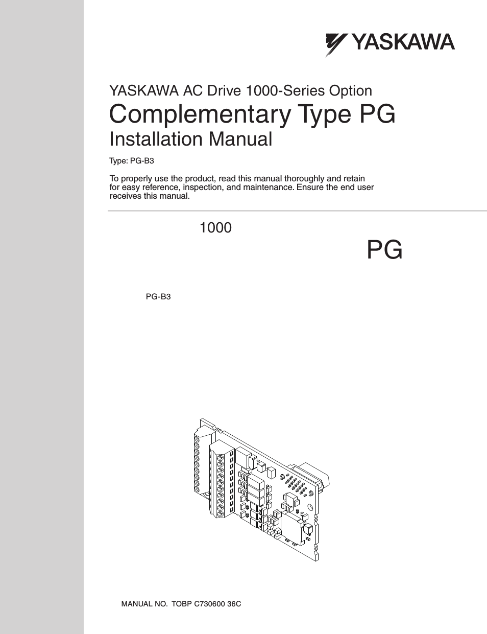 1000 Series Drive Option - Open Collector Type PG