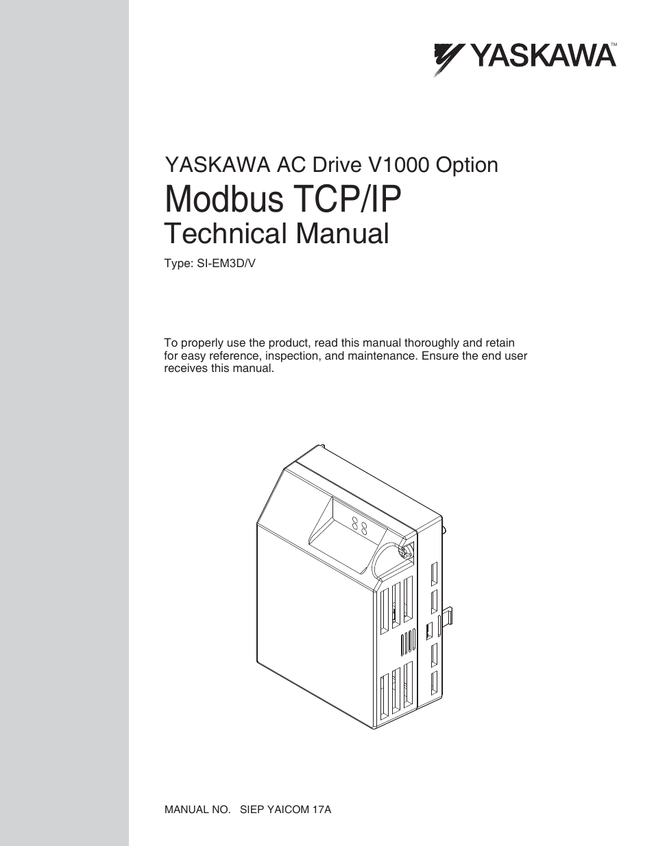 1000-Series Option Dual-Port Modbus TCP/IP SI-EM3D Technical Manual