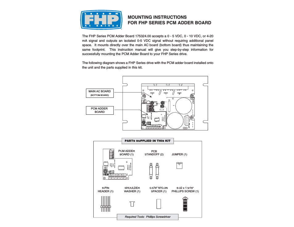 Mounting Instructions for FHP Series