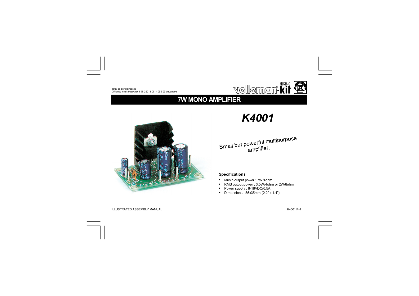 K4001 Assembly instructions