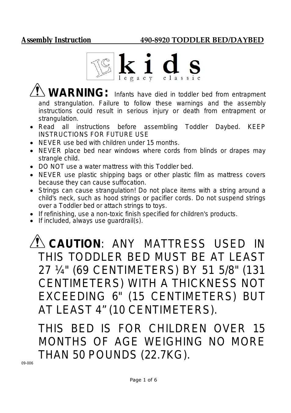 Nursery Stage 2-3 Toddler Kit 490-8920C