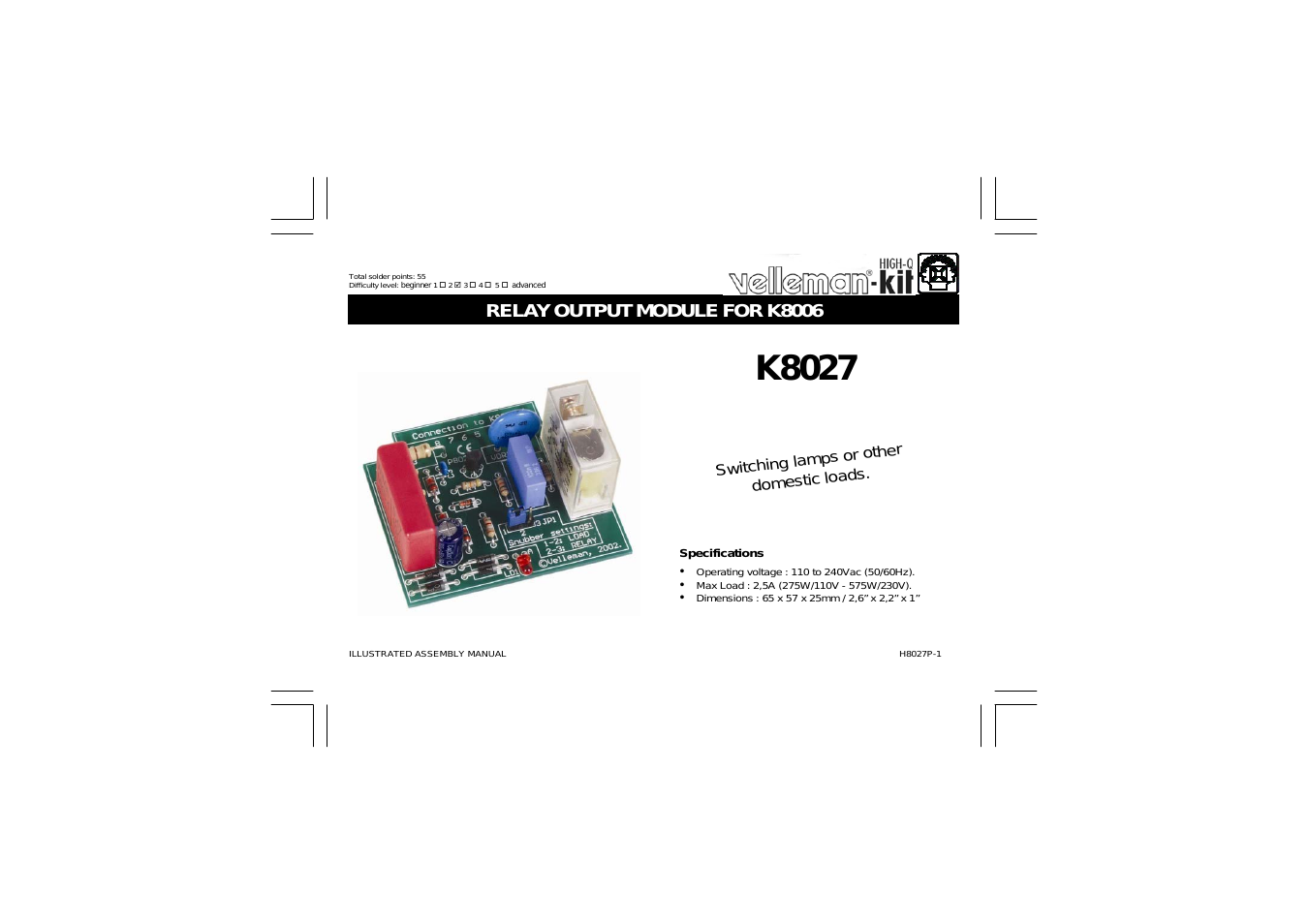 K8027 Assembly instructions