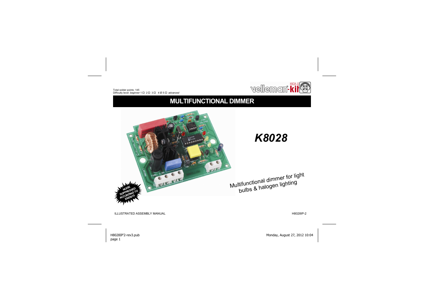 K8028 Assembly instructions