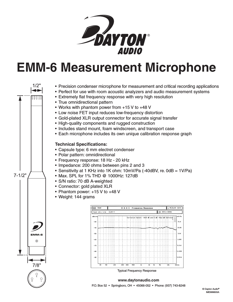 EMM-6 Electret Measurement Microphone
