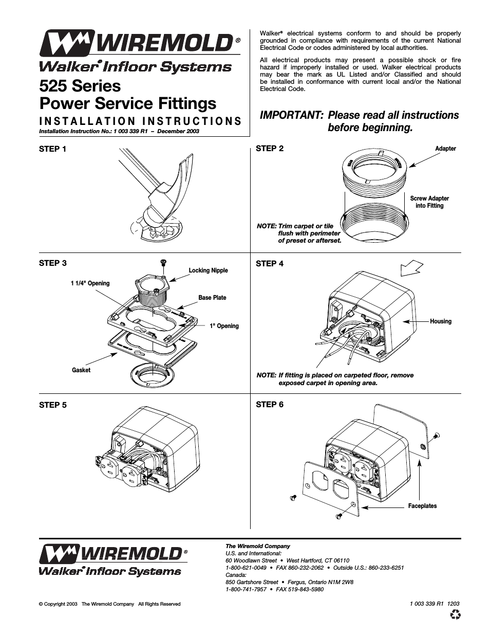 525 Series Service Fittings