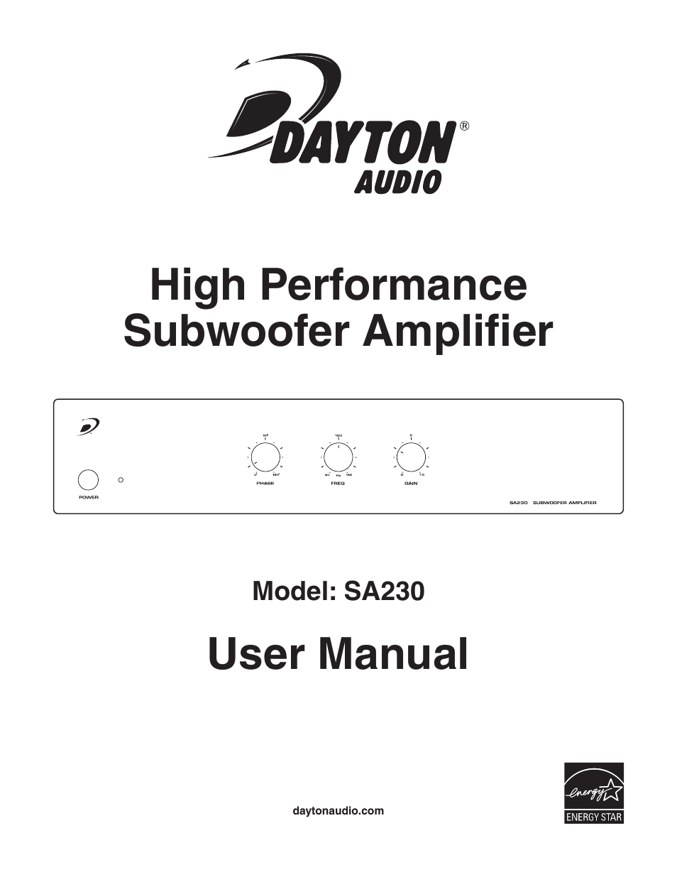 SA230 230W Subwoofer Amplifier