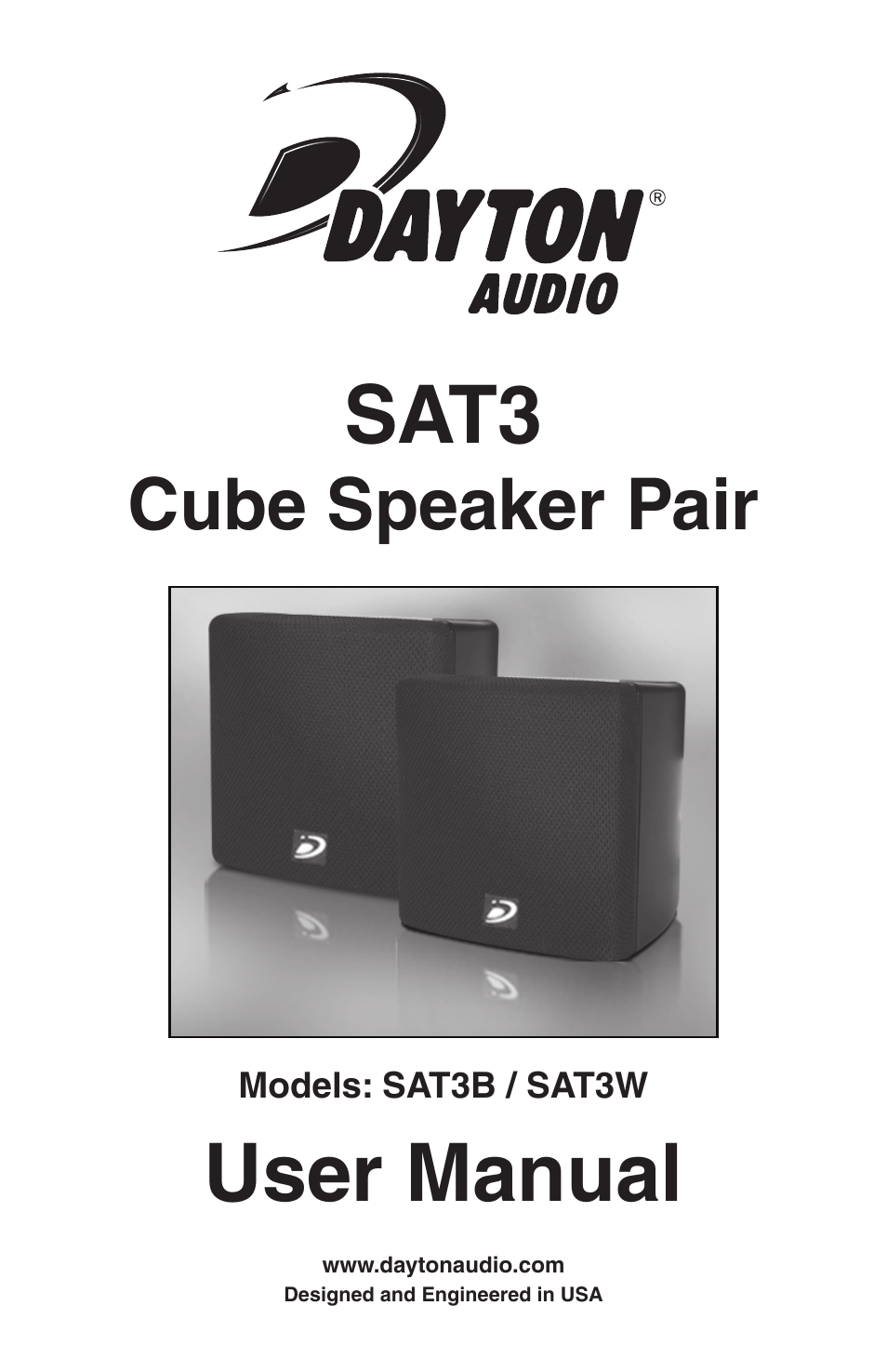 SAT3B 3.5" Cube Speaker Pair Black